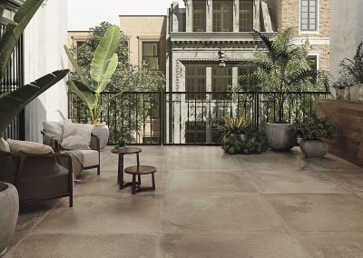 stone concrete effect outdoor tiles from design di lusso watford used on a terrace