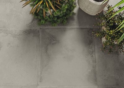 top down view of design di lusso watford stone concrete effect outdoor tiles