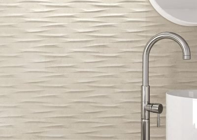 patterned textured stone tiles concrete tiles on bathroom wall close up from design di lusso watford tile shop