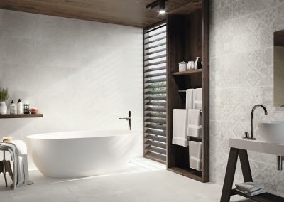 stone tiles concrete tiles used on wall and floor in bathroom from design di lusso watford tile store