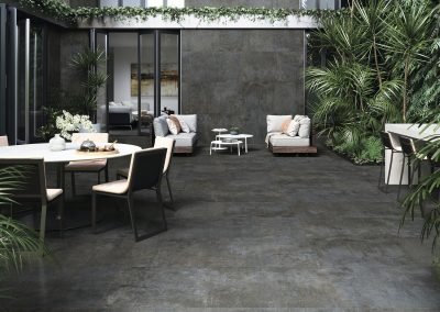 grey matt outdoor tiles used on floor and wall terrace with outdoor furniter beige outdoor tiles used on wall and floor outside terrace from from design di lusso watford outdoor tile shop